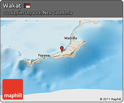 Shaded Relief Panoramic Map of Wakat