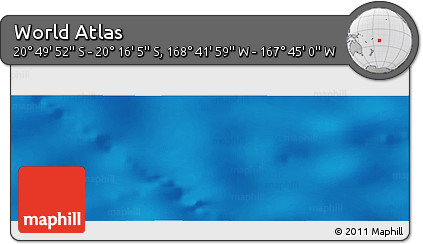 Shaded Relief Panoramic Map of the Area around 20° 32' 59" S, 168° 13' 29" W