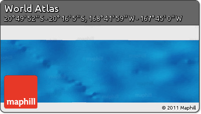 Shaded Relief Panoramic Map of the Area around 20° 32' 59" S, 168° 13' 29" W