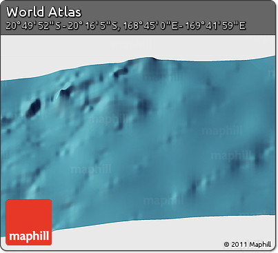 Satellite 3D Map of the Area around 20° 32' 59" S, 169° 13' 29" E
