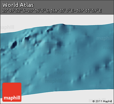 Satellite 3D Map of the Area around 20° 32' 59" S, 169° 13' 29" E