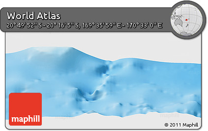 Physical Panoramic Map of the Area around 20° 32' 59" S, 170° 4' 29" E