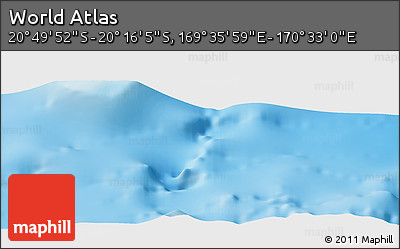 Physical Panoramic Map of the Area around 20° 32' 59" S, 170° 4' 29" E