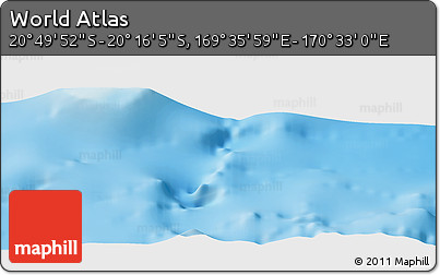 Physical Panoramic Map of the Area around 20° 32' 59" S, 170° 4' 29" E