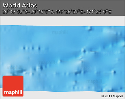 Physical 3D Map of the Area around 20° 32' 59" S, 170° 55' 30" E