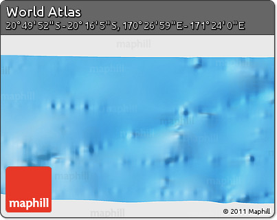 Physical 3D Map of the Area around 20° 32' 59" S, 170° 55' 30" E