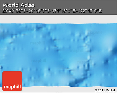 Physical 3D Map of the Area around 20° 32' 59" S, 171° 46' 30" E