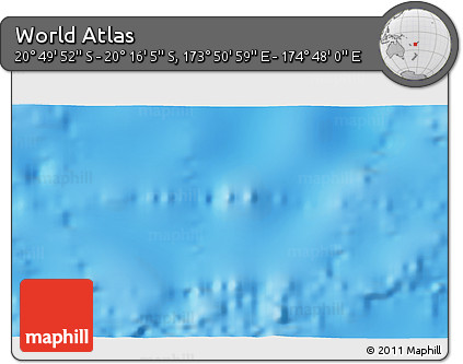 Physical 3D Map of the Area around 20° 32' 59" S, 174° 19' 29" E