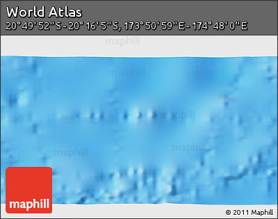 Physical 3D Map of the Area around 20° 32' 59" S, 174° 19' 29" E