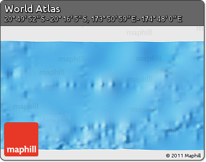 Physical 3D Map of the Area around 20° 32' 59" S, 174° 19' 29" E