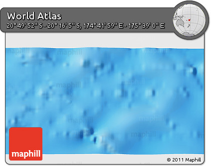 Physical 3D Map of the Area around 20° 32' 59" S, 175° 10' 30" E