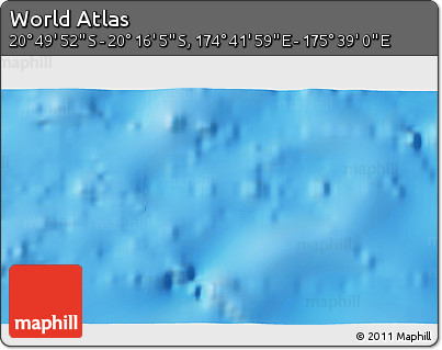 Physical 3D Map of the Area around 20° 32' 59" S, 175° 10' 30" E