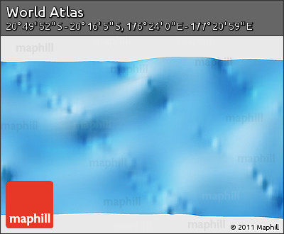 Physical 3D Map of the Area around 20° 32' 59" S, 176° 52' 30" E