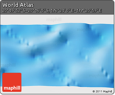 Physical 3D Map of the Area around 20° 32' 59" S, 176° 52' 30" E