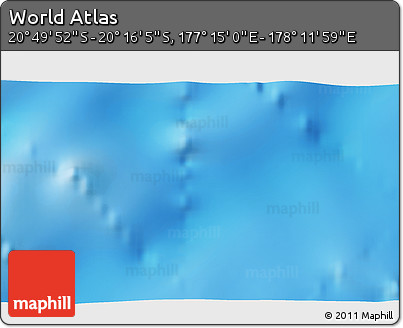 Physical 3D Map of the Area around 20° 32' 59" S, 177° 43' 29" E