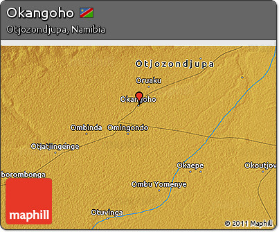 Physical 3D Map of Okangoho