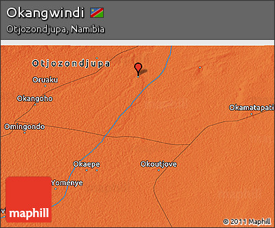 Political 3D Map of Okangwindi