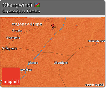 Political 3D Map of Okangwindi