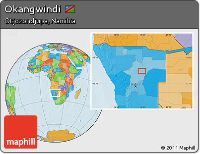 Political Location Map of Okangwindi
