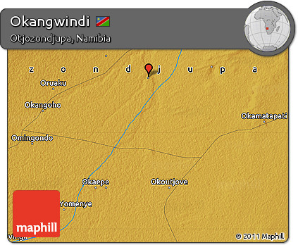 Physical Map of Okangwindi