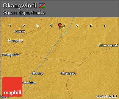 Physical Map of Okangwindi