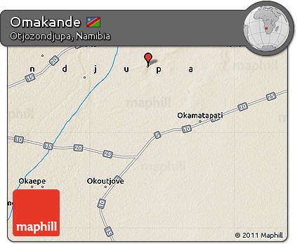Shaded Relief Map of Omakande