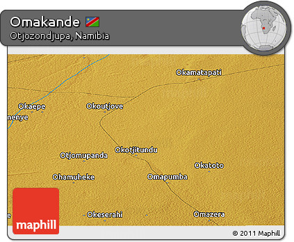 Physical Panoramic Map of Omakande