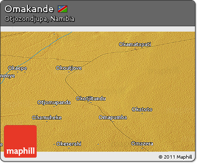 Physical Panoramic Map of Omakande