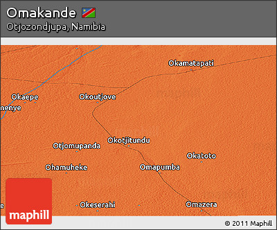 Political Panoramic Map of Omakande