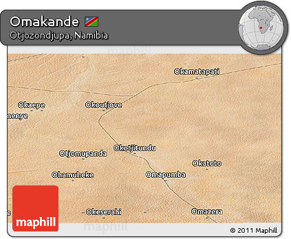 Satellite Panoramic Map of Omakande