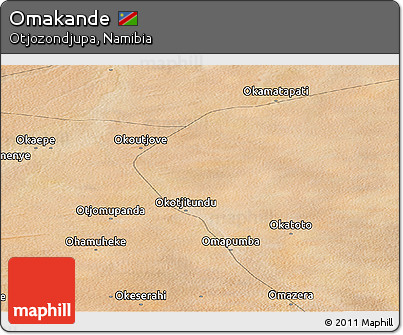 Satellite Panoramic Map of Omakande