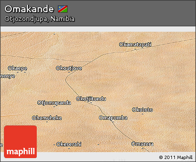Satellite Panoramic Map of Omakande