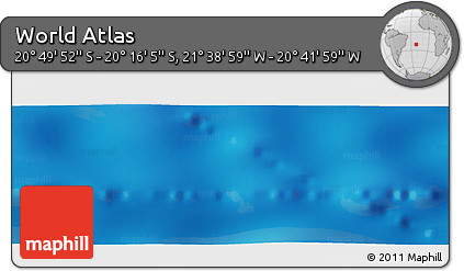 Shaded Relief Panoramic Map of the Area around 20° 32' 59" S, 21° 10' 29" W