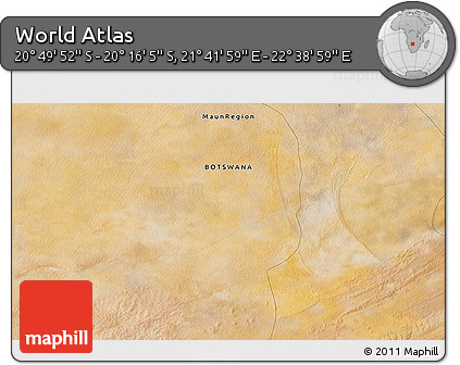 Satellite 3D Map of the Area around 20° 32' 59" S, 22° 10' 29" E