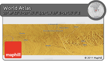 Physical Panoramic Map of the Area around 20° 32' 59" S, 28° 7' 30" E