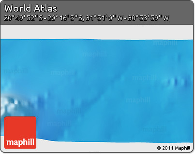 Shaded Relief 3D Map of the Area around 20° 32' 59" S, 31° 22' 30" W