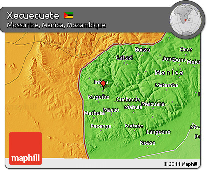 Political 3D Map of Xecuecuete