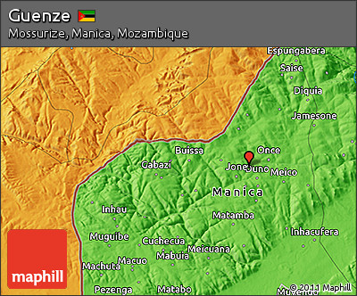 Political 3D Map of Guenze