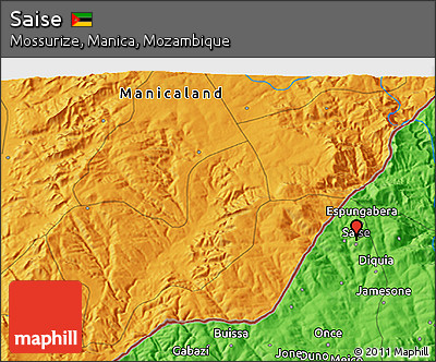 Political 3D Map of Saise