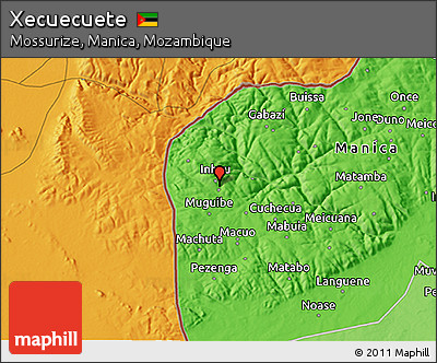 Political 3D Map of Xecuecuete
