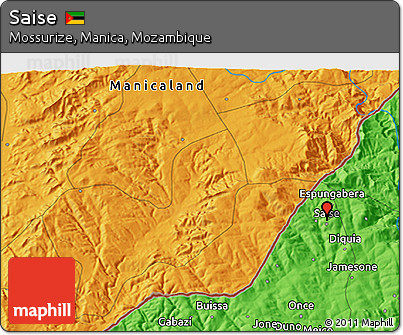 Political 3D Map of Saise