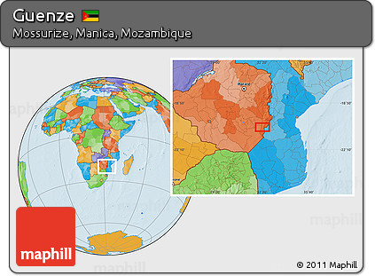 Political Location Map of Guenze