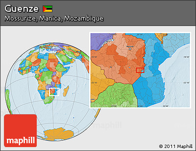 Political Location Map of Guenze