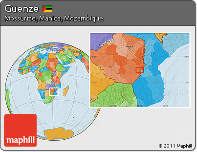 Political Location Map of Guenze