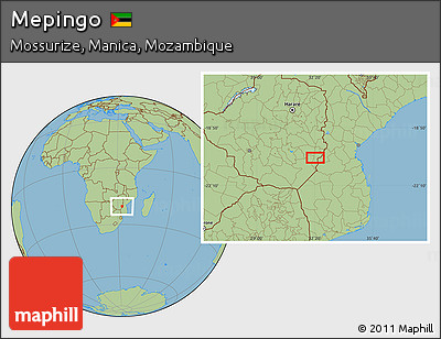 Savanna Style Location Map of Mepingo