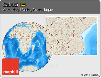 Shaded Relief Location Map of Gabazi