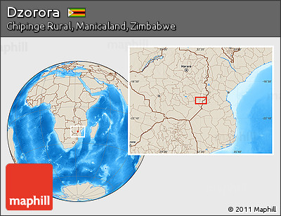 Shaded Relief Location Map of Dzorora