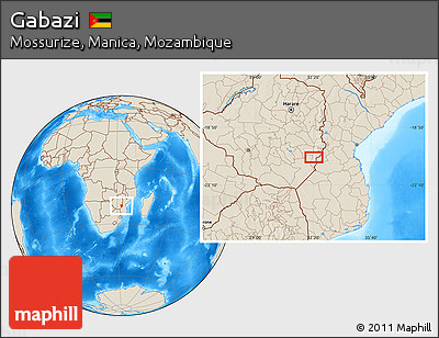 Shaded Relief Location Map of Gabazi