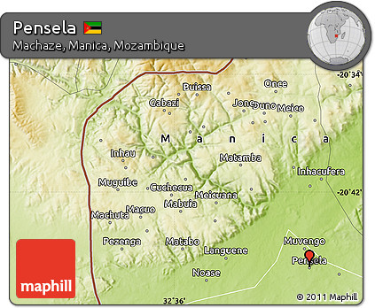 Physical Map of Pensela