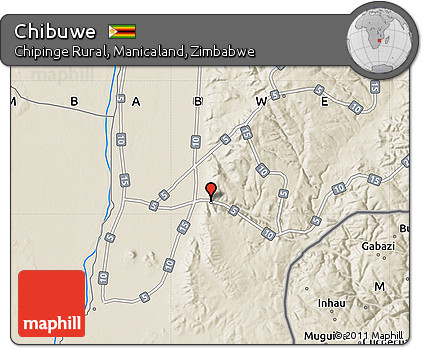 Shaded Relief Map of Chibuwe
